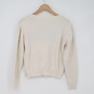 SHEIN Sweater Womens S Americana Cream American Flag Graphic Excellent thumbnail 4