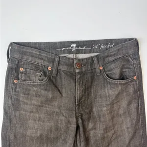 Vintage Y2K 7 For All Mankind A Pocket Low Rise Flare Jeans Brown Grey Size 27 thumbnail 4