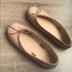 Zara | Leather Ballerina Flats Size 35 Baby Pink thumbnail 5