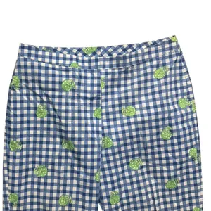 Lilly Pulitzer Blue Cotton Capri Hermit Crab Gingham Check Pants White Lbl 10 thumbnail 5