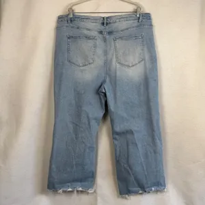 Mica Los Angeles Jeans 90's Vintage Crop Flare LightWash Distressed HighRise 20‎ thumbnail 6