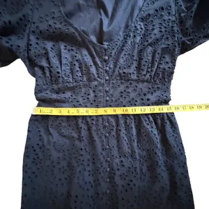 Boston Proper Eyelet Button Front Maxi Dress Size 10 Black Cotton‎ Minimalist thumbnail 11