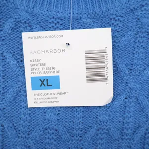 Sag Harbor Sweater Womens XL Sapphire Blue Diamond Cable Knit NEW thumbnail 5