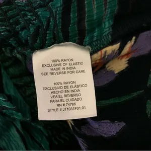 Patrons Of Peace Tropical Smocked Peplum Crop Top Festival Boho Indie‎ Medium thumbnail 5