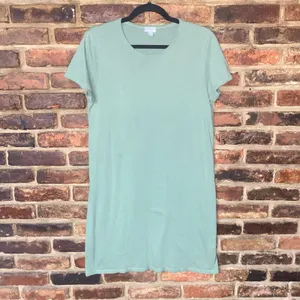J. Crew Sage Green Short Sleeve Cotton Lightweight T-Shirt Mini Dress Size Small thumbnail 2