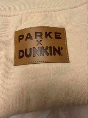 PARKE x Dunkin Varsity Mockneck Sweatshirt Latte Size Large NWT thumbnail 5