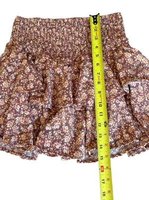 Altard State Ruffle Hem Smocked Mini Skirt Ditsy Floral Womens Size Medium thumbnail 7
