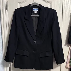Vintage‎ 80s Pendleton Black Virgin Wool Blazer Minimalist Business Career thumbnail 2