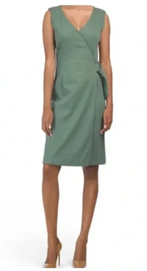 Cynthia Rowley Green v-neck wrap dress thumbnail 1