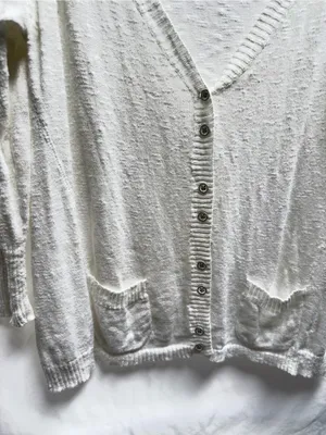 MICHAEL STARS button front cardigan with pockets in white size 1 or Medium thumbnail 5