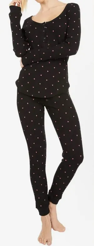 Plush Thermal Heart Pajama & Scrunchie Set - NWT - Size XS thumbnail 1