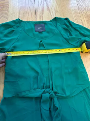 Anthropologie Maeve Valparaiso Green Tie Front Chiffon Dress Size 2P‎ Petite thumbnail 8
