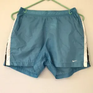 Nike • Turquoise Blue Pin stripe Runnings Shorts with Pockets Size Small thumbnail 1