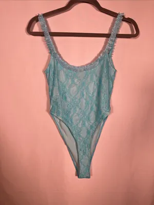 Tiger Mist Womens Deja Blue Lace Bodysuit Small thumbnail 4