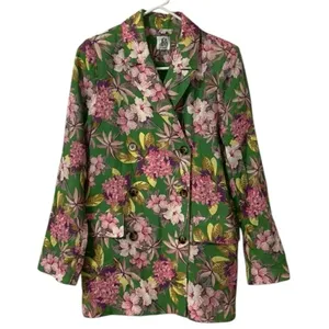 DRA Floral Print Green/Pink Blazer (Size XS) thumbnail 3