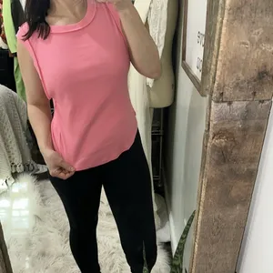 We the free pink ribbed tank top size extra large thumbnail 3