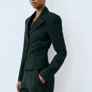 NWOT Zara Fitted Wool Blend Blazer Green Bloggers Fave thumbnail 4