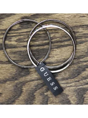 NWT Guess Stone Accent Bangle Bracelet Set of 3 Black / Grey Multi 2.5" thumbnail 2