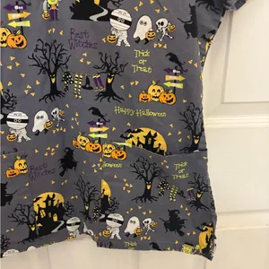 Cherokee Women’s Short Sleeve Halloween Scrub Top thumbnail 6