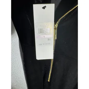 Calvin Klein Black Velvet Zip Dress | Size 6 | NWT | MSRP $134 thumbnail 4