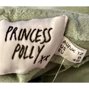 Princess Polly Sage Green Linen Blend Mini Skirt Size US 8 Cotton High Waisted thumbnail 3