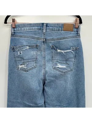 AE Curvy High-Rise Ripped Distressed Stretch Ankle Mom Jeans Size 4 / 27 thumbnail 3