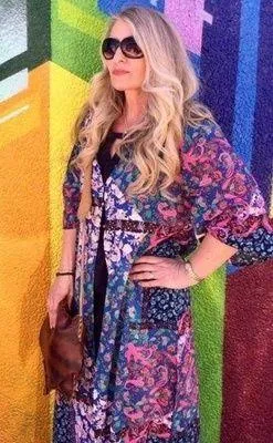 Long Kimono Mixed Print Blue Size XL thumbnail 1