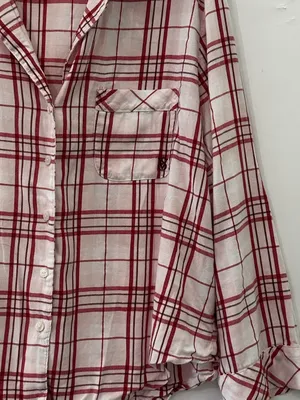 Victoria’s Secret Flannel Pajamas Peppermint Plaid Pink Red Large 2pc Pant Set thumbnail 3