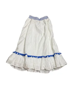 🌊 J.Crew Eyelet‎ Ruffle Midi Skirt Small NWT Boho Coastal 🌊 thumbnail 2