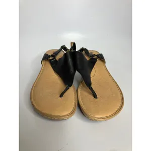 Born Wedge Sandals‎ Womens 11 Black Excellent Leather Slingback Thong W31811 thumbnail 2