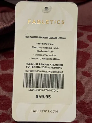 Fabletics Mauve High-Waist Seamless Leggings with Leopard Jacquard pattern Sz M thumbnail 3