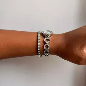 SILVER TONE TENNIS BRACELET‎ thumbnail 2