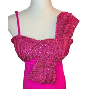 Morgan and Co One-Shoulder Sequin maxi Dress room formal homecoming Barbie thumbnail 3