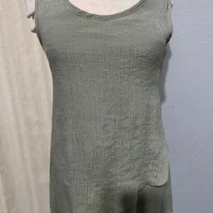 Exist Womens Maxi Dress S Sage Green‎ Textured Layered Asymmetrical Cottagecore thumbnail 5