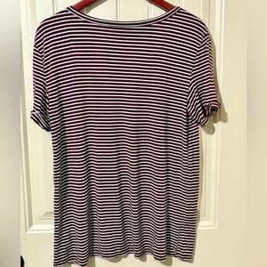 American Eagle Maroon/White Striped Soft & Sexy T-Shirt thumbnail 4