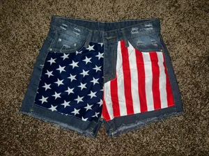 American flag denim shorts Blue Size L thumbnail 1