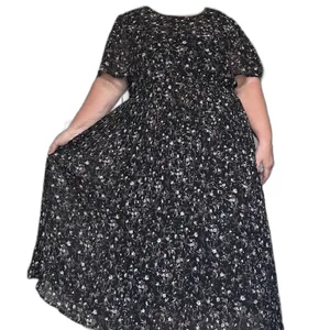 Baltic born Belfast Pleated Maxi Dress 3x Black Floral Cottagecore thumbnail 4