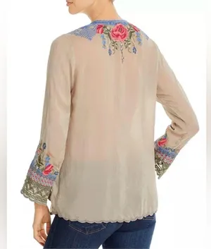 “Millie” Blouse. *sold out in stores* $260 MSRP. Wheat Color. NWT thumbnail 2