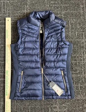 George Palomares Blue Quilted Puffer Vest Palomares Fashion California S NWT thumbnail 1