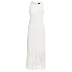 J. Crew Collection White Sequin Fringe Maxi‎ Dress Formal Evening Gown Size 2 thumbnail 13