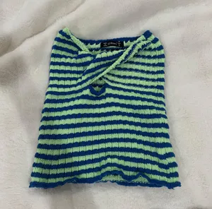Blue And Green Strapless Cross Top thumbnail 2