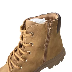 ICHIGO Women's Combat Boots 9.5 Tan Suede Lace Up Side Zip Lug Sole NIB thumbnail 7