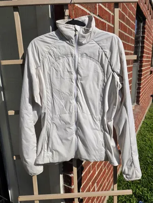 Lululemon Off White Running Windbreaker Jacket  Small thumbnail 1
