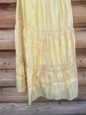 o.p.t. Few Moda Yellow XS East Tiered Midi Dress thumbnail 6
