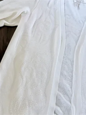 Chico's Off-White Jacquard Open-Front Long Duster Cardigan Size 3 XL thumbnail 6
