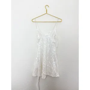 Zara White Sequin Ruffle Slip Mini Dress Size XS Bridal Cocktail 8306/732 thumbnail 13