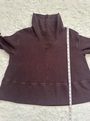 Lululemon Retreat Yourself Pullover Turtleneck Long Sleeve Textured Brown Sz M/L thumbnail 11