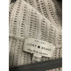 Lucky Brand‎ Cowl Neck Knit Sweater Button Sides Women's Size Medium thumbnail 3