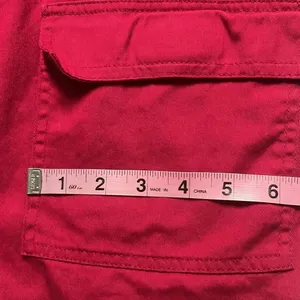 Flawed barn jacket 100% cotton utility chore jacket denim button down zipper Red Size M thumbnail 11