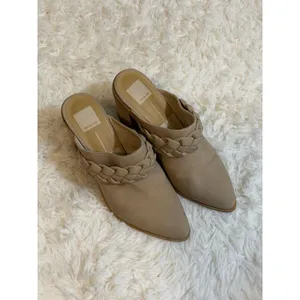 Dolce Vita Braided Tan Mule Heels Womens 9 Beige Pointed‎ Toe Block Heel Slip On thumbnail 2